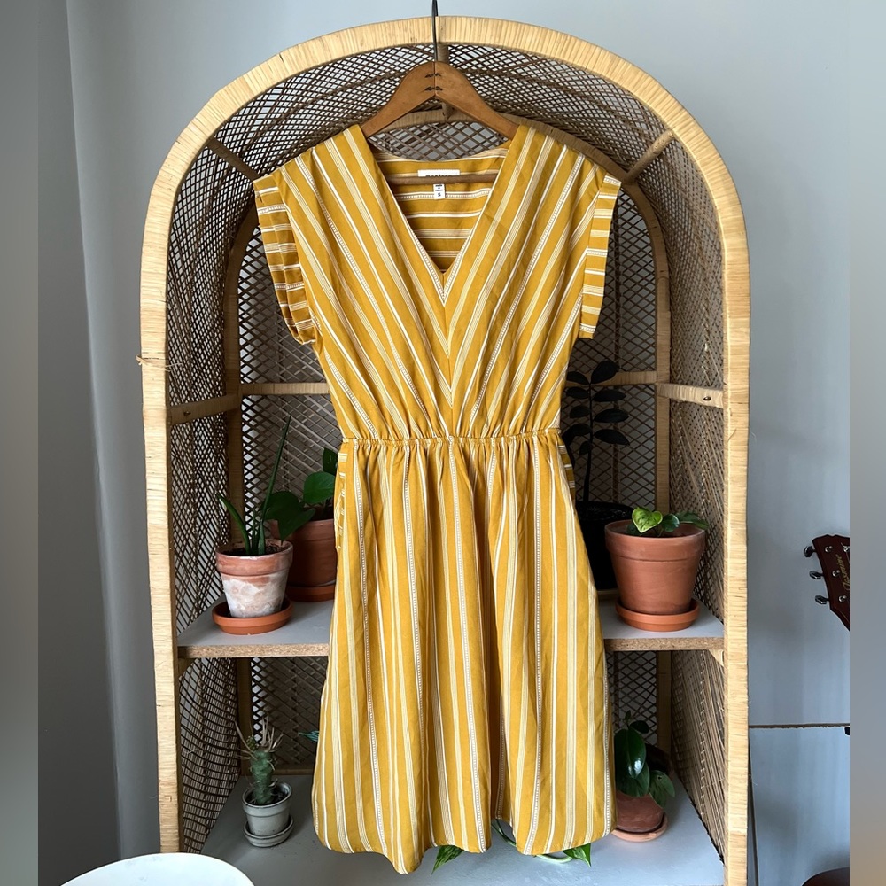 Monteau mustard striped dress